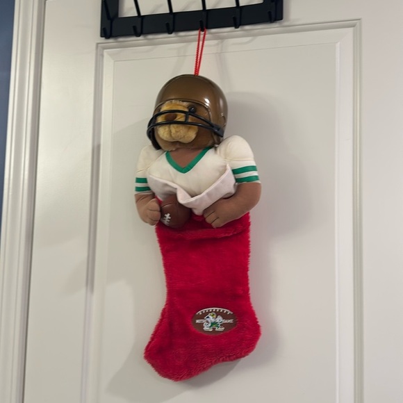 Vintage Notre Dame Football Bear Stocking fighting Irish college - Picture 1 of 12